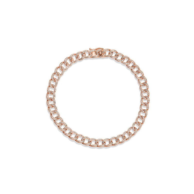 18kt Rose Gold 1.00ctw Diamond Chain Link Bracelet