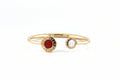 ESTATE Bvlgari 18 kt yellow gold bracelet with carnelian and white mother-of-pearl