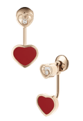 Happy Hearts Earrings Red Stone
