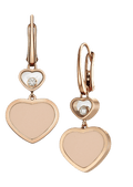 Happy Hearts Drop Earrings Pink Stone