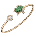 Happy Diamonds Frog Bangle Bracelet Malachite & Onyx