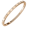 Ice Cube Rose Gold Half-Set Diamond Bangle Bracelet