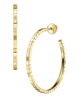 Ice Cube Yellow Gold Hoop Earrings
