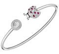 Happy Diamonds Ladybird  Bangle Bracelet Rubies