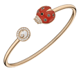 Happy Diamonds Ladybird  Bangle Bracelet Carnelian