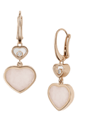 Happy Hearts Drop Earrings Pink Opal