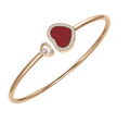 Happy Heart Bangle Red Stone