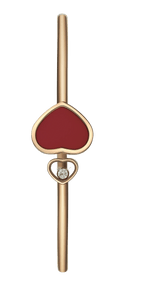 Happy Heart Bangle Red Stone