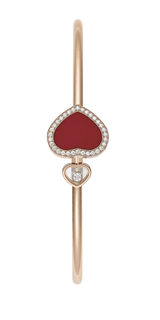 Happy Heart Bangle Red Stone