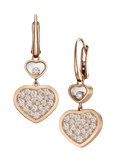 Happy Hearts Drop Earrings Rose Gold Diamonds