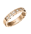 Ice Cube Half-Set Diamond Ring Rose Gold