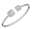 Happy Diamonds Icons Square White Gold Bangle Bracelet