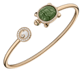Happy Diamonds Turtle  Bangle Bracelet Tsavorite