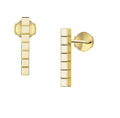 Ice Cube Yellow Gold  Earrings