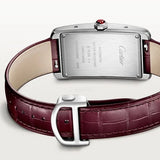 Tank Américaine watch, Large model, automatic movement, platinum, leather CRWGTA0296