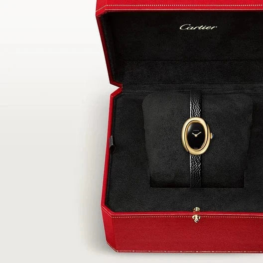 Baignoire watch, Mini model, quartz movement, yellow gold, leather CRWGBA0040