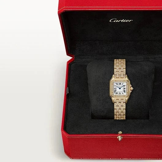 Panthère de Cartier watch, Small model, quartz movement, yellow gold, diamonds CRWJPN0059