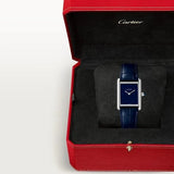 Tank Must de Cartier watch, Large model, high autonomy quartz movement, steel, leather CRWSTA0114