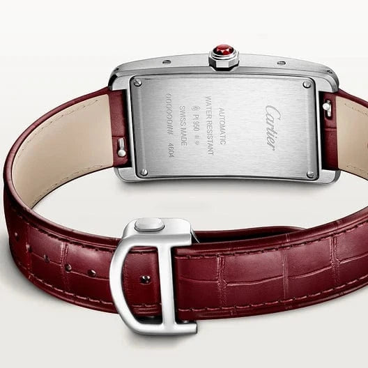 Tank Américaine watch, Large model, automatic movement, platinum, leather CRWGTA0297