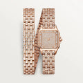 Panthère de Cartier watch, Small model, quartz movement, rose gold, diamonds CRWJPN0062