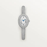 Baignoire watch (Size 16), Mini model, quartz movement, white gold, diamonds CRHPI01773