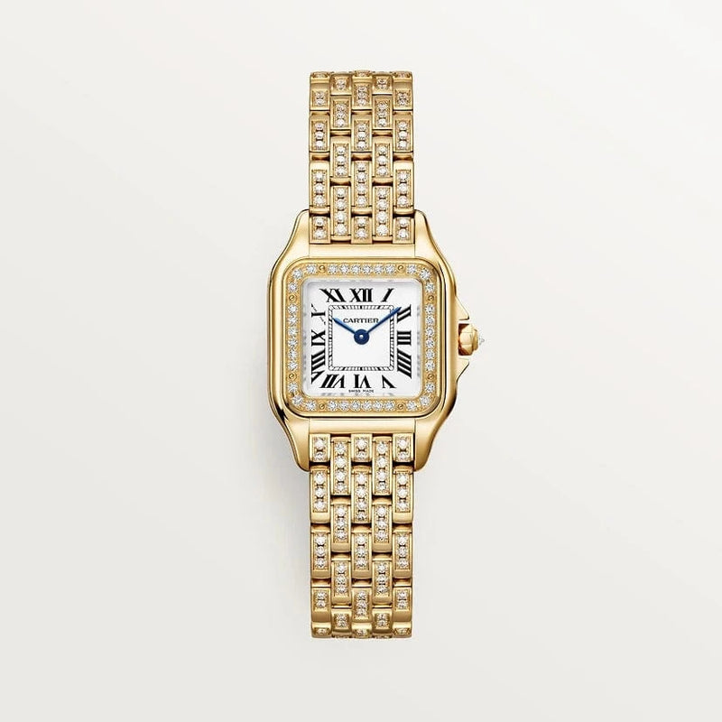 Panthère de Cartier watch, Small model, quartz movement, yellow gold, diamonds CRWJPN0059