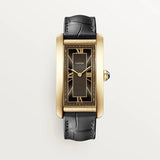 Tank Américaine watch, Large model, automatic movement, yellow gold, leather CRWGTA0295