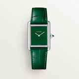 Tank Must de Cartier-horloge, Large model, quartz movement, steel, leather CRWSTA0115