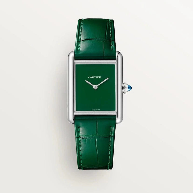 Tank Must de Cartier-horloge, Large model, quartz movement, steel, leather CRWSTA0115