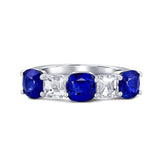 Sapphire and Diamond Platinum Half Band