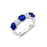 Sapphire and Diamond Platinum Half Band