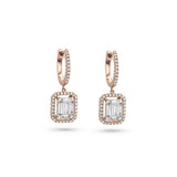 18kt Rose Gold Diamond Dangle Earrings