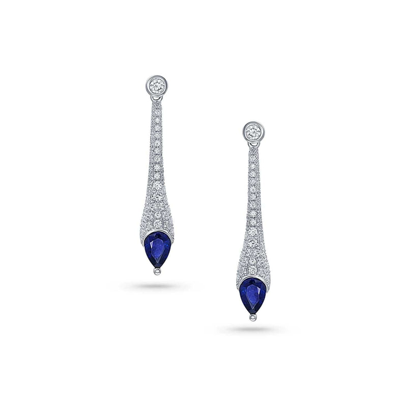 Pear Sapphire & Diamond Earrings