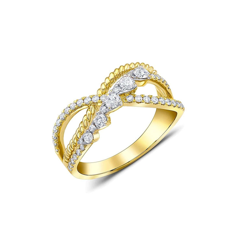 18 kt Yellow Gold Diamond Lace Ring