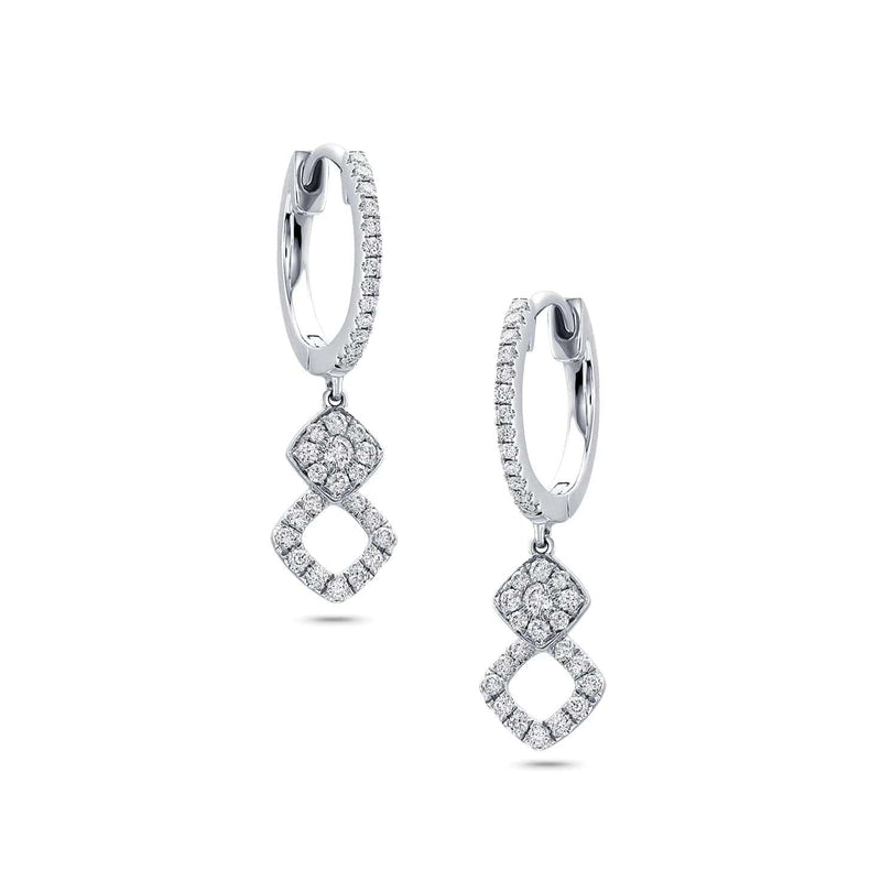 18 kt White Gold Diamond Dangle Earrings