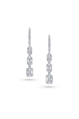 Baguette Diamond Cluster Earrings