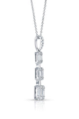 Baguette Diamond Cluster Pendant