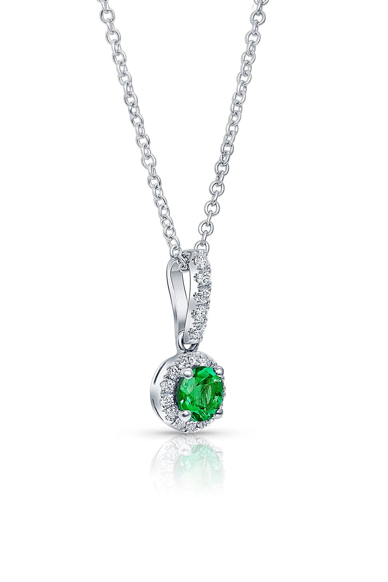 Round Brilliant Emerald Pendant