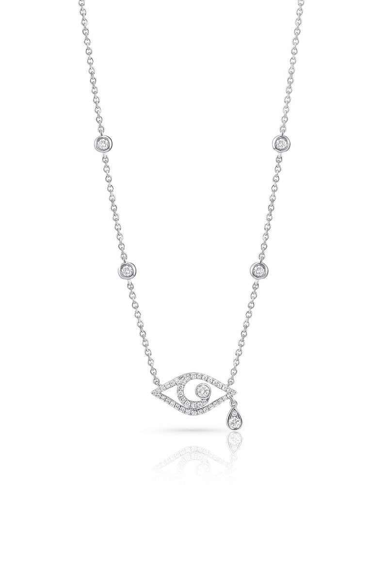 Evil Eye Teardrop Diamond Necklace