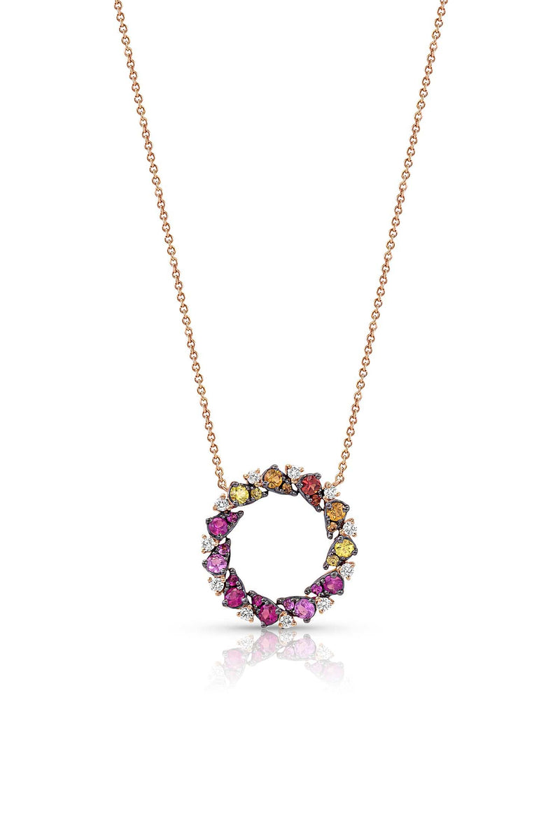 14kt Rose Gold "Rainbow" Circle Necklace