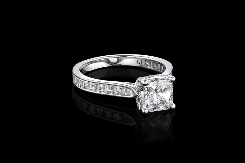 Platinum 1.43ct Radiant Cut Diamond Ring, GIA Certified