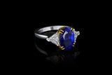 Rivière Platinum 5.95ct Ceylon Sapphire Trillion-Cut Diamond Ring, AGL Certified