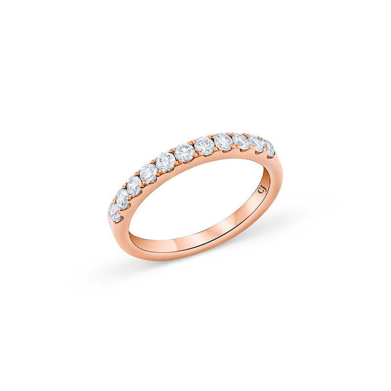 18K Rose Gold 11 Diamonds 0.49ctw Halfway Band