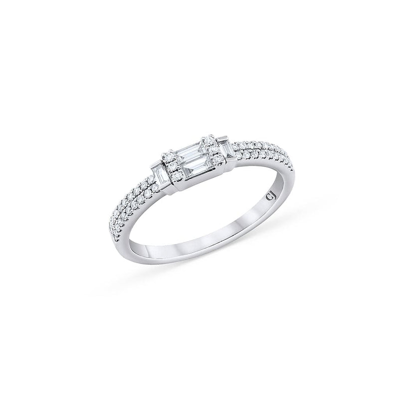 18k White Gold 0.34ctw Diamond Rectangular Ring