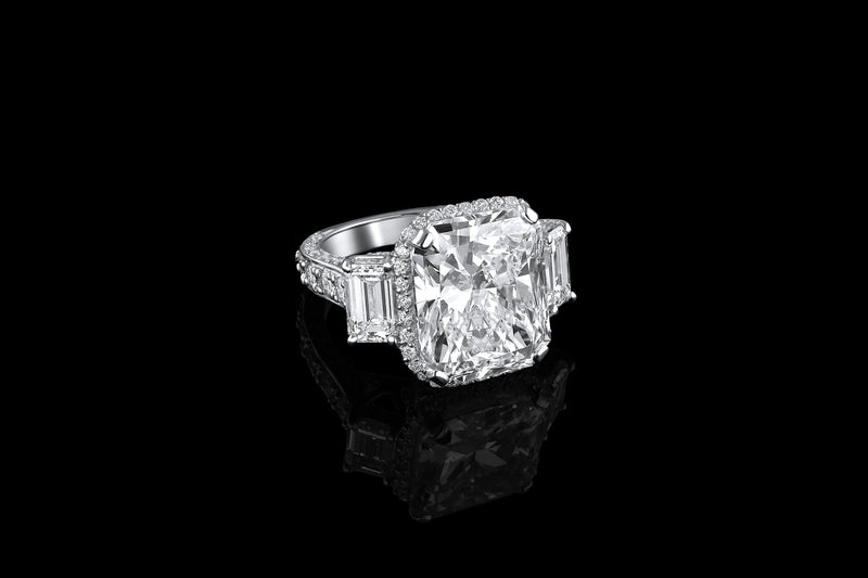 Rivière Platinum 13.26ct Radiant Cut Diamond Ring, GIA Certified