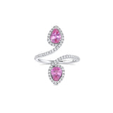 18k White Gold 1.54ctw Pink Sapphire Diamond Bypass Ring