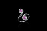 18k White Gold 1.54ctw Pink Sapphire Diamond Bypass Ring