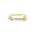 18k Yellow Gold 0.22ctw Diamond Crossbar Ring