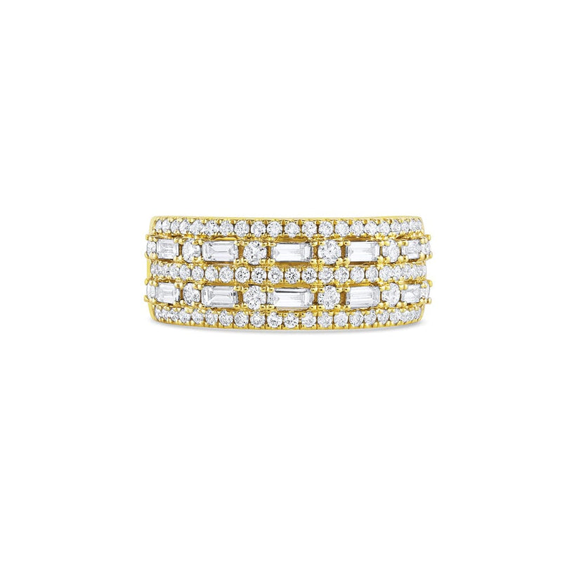 18k Yellow Gold 1.01ctw Diamond Baguette Round Band Ring