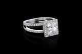 Rivière Platinum 2.19ct Princess Cut Diamond Split Shank Ring, GIA Certified